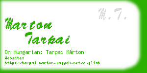 marton tarpai business card