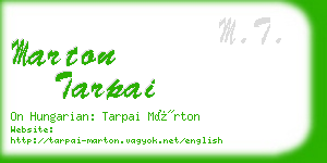 marton tarpai business card